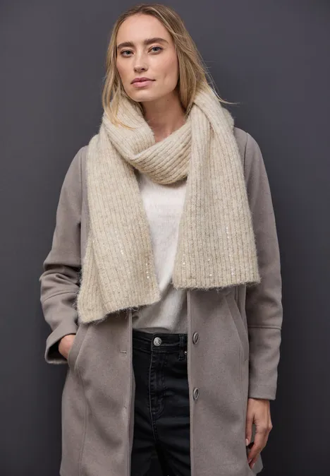 Schal mit Pailletten pastel sand