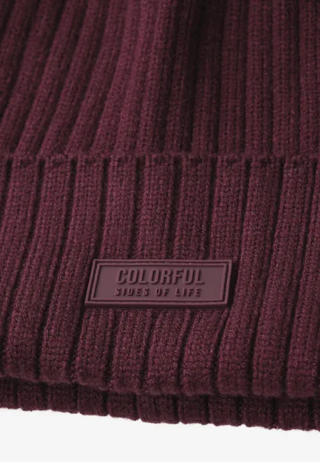 Rippstrick Beanie wildberry red