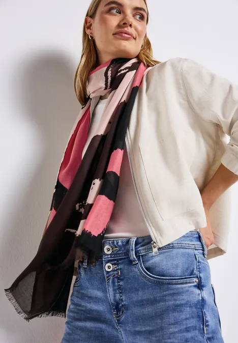 Lichtgewicht sjaal met patroon faded rose