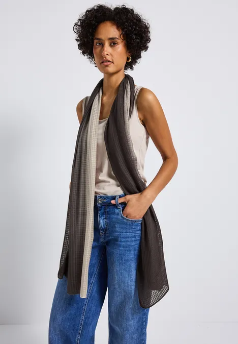 Foulard semi-transparent deep roast brown