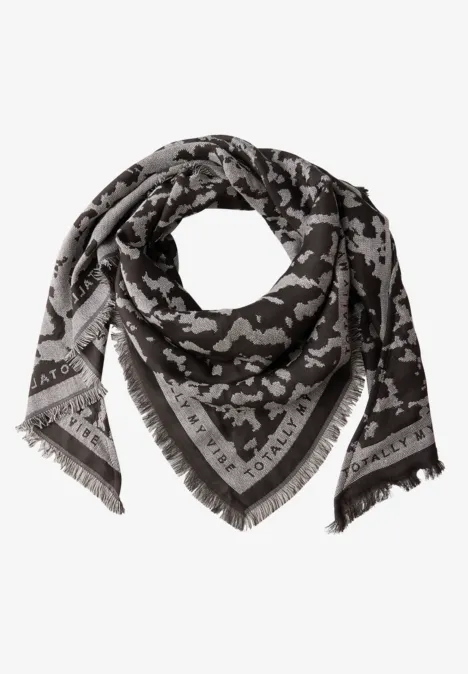 Foulard triangulaire jacquard deep roast brown