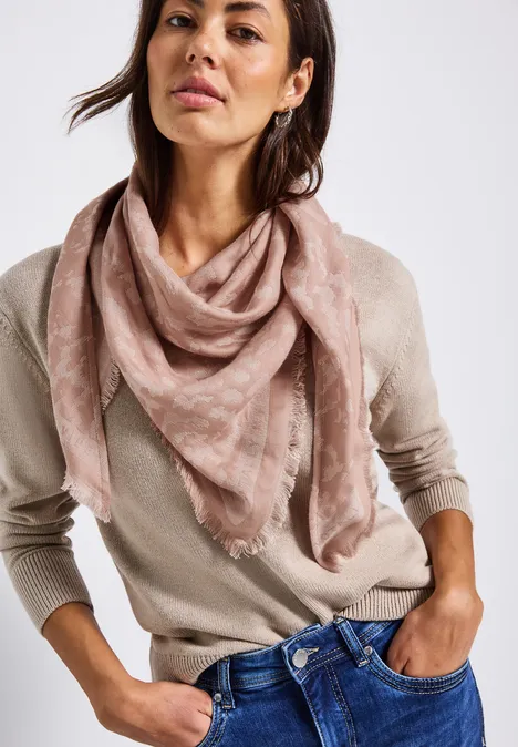 Trójkątny szalik Jacquard faded rose