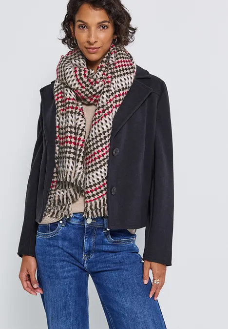 Karierter Twill Schal morning beige