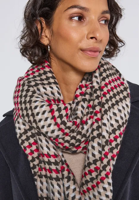 Karierter Twill Schal morning beige