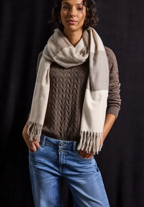 Madras Schal silk brown