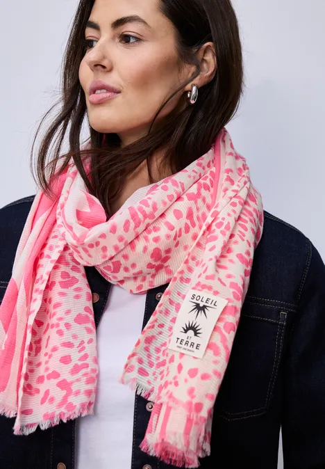 Sjaal met patroon blossom pink Sjaal met patroon blossom pink