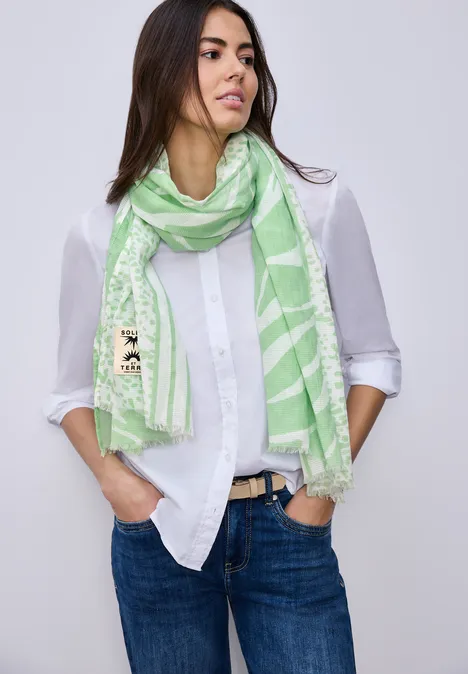 Sjaal met patroon Bright Pistachio