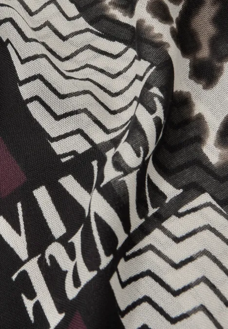 Sjaal met leopatroon multicolor Sjaal met leopatroon multicolor