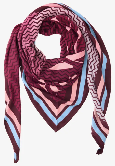 Gedessineerde driehoekige sjaal multicolor Gedessineerde driehoekige sjaal multicolor