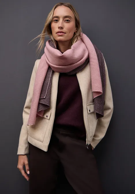 Two-Tone Plissée Schal jazz berry mel.