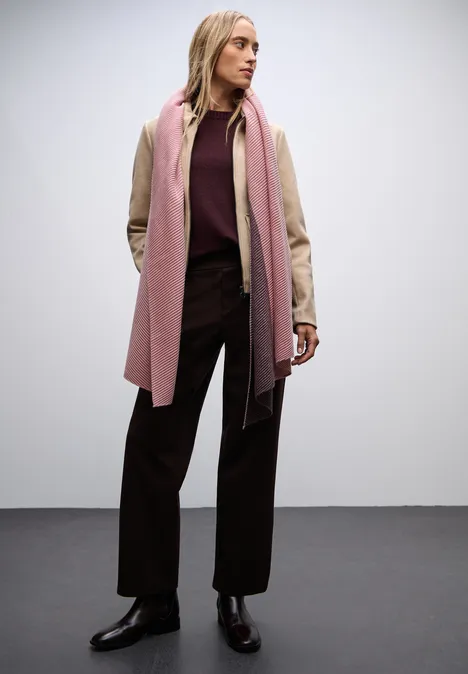 Two-Tone Plissée Schal jazz berry mel.