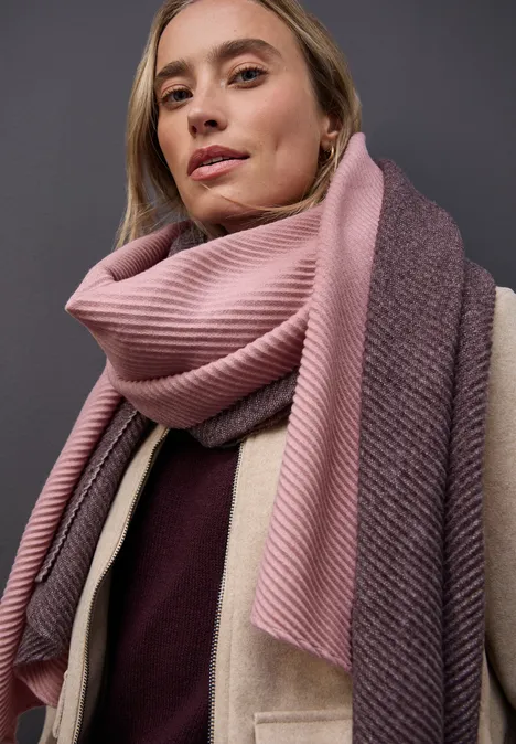 Two-Tone Plissée Schal jazz berry mel.