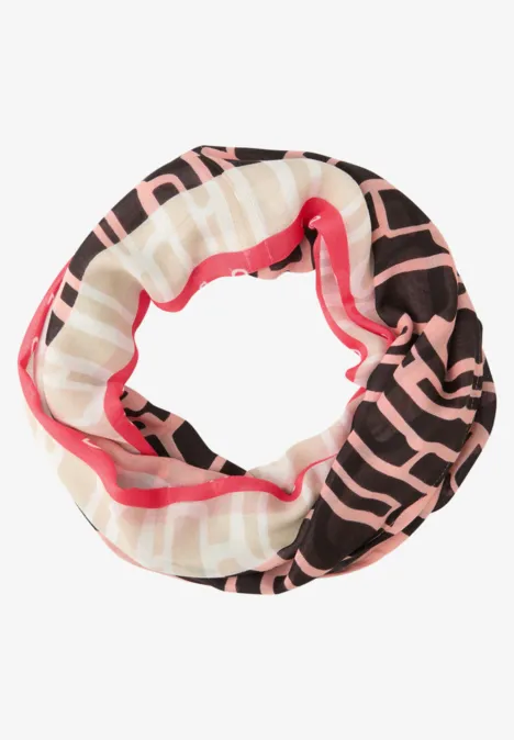 Gemusterter Loop Schal light apricot