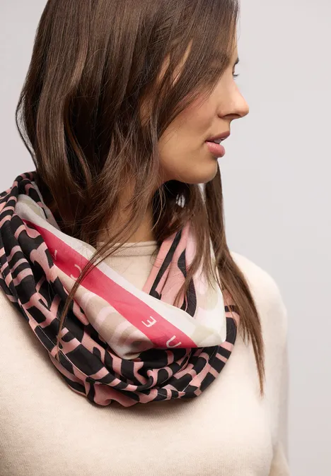 Gemusterter Loop Schal light apricot