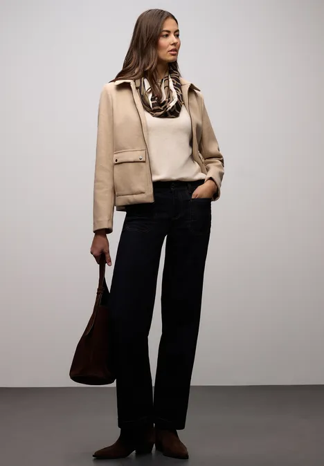 Gemusterter Loop Schal light terra mocha