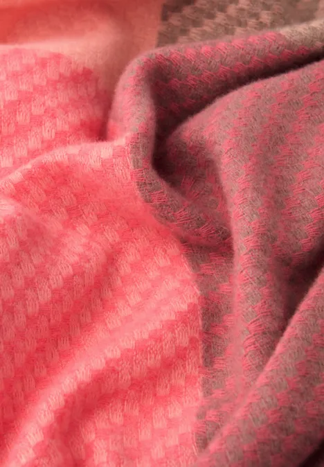 Madras sjaal striking coral