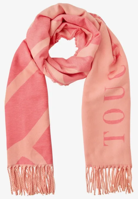 Cosy Jacquard Schal light apricot