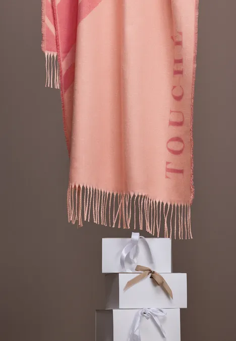 Cosy Jacquard Schal light apricot