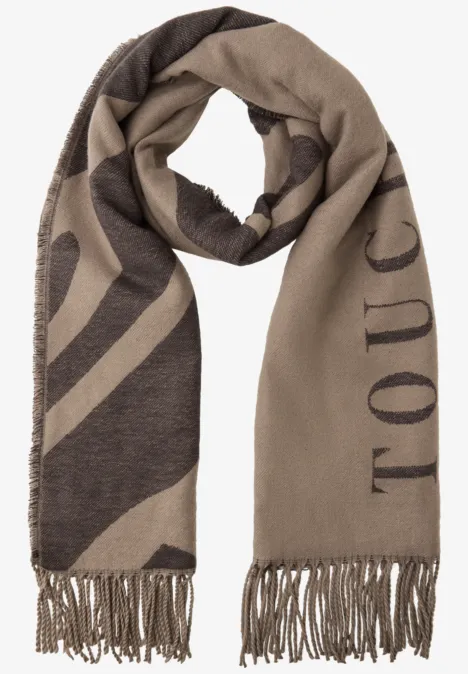 Cosy Jacquard Schal light terra mocha