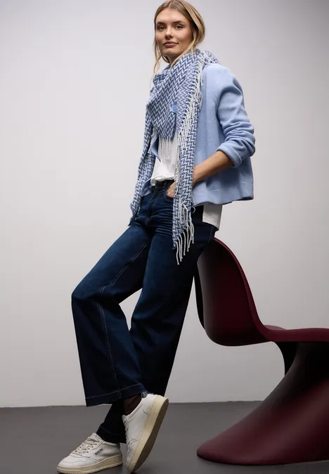 Gemustertes Dreieckstuch frosted blue