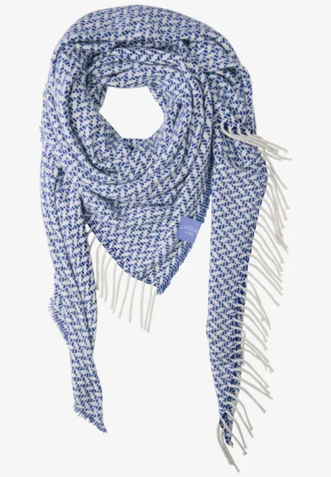 Gemustertes Dreieckstuch frosted blue
