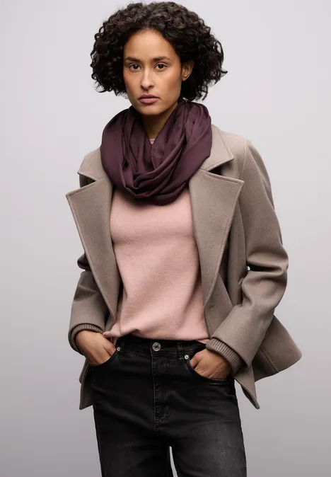 Sjaal met lus in effen kleur Jazz Berry