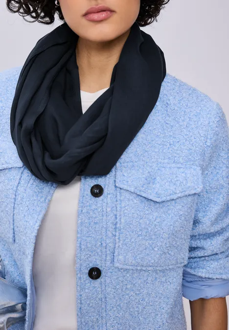 Sjaal met lus in effen kleur shadowed navy