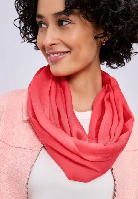 Sjaal met lus in effen kleur sunset red