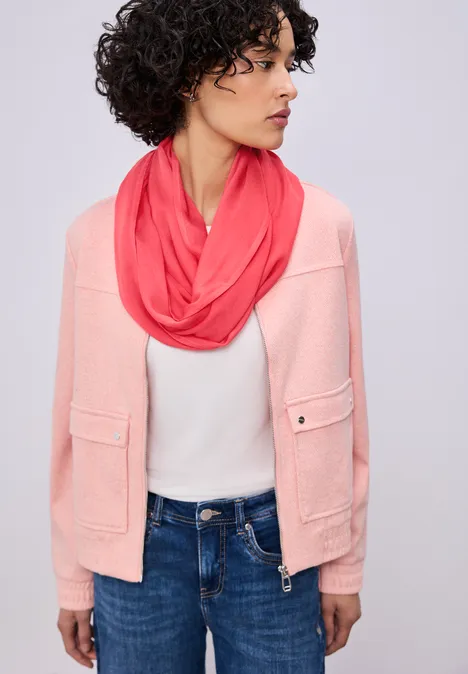 Sjaal met lus in effen kleur sunset red