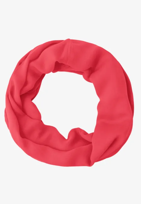 Sjaal met lus in effen kleur sunset red