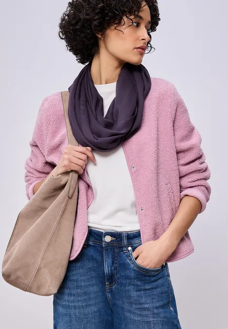 Sjaal met lus in effen kleur mystic purple