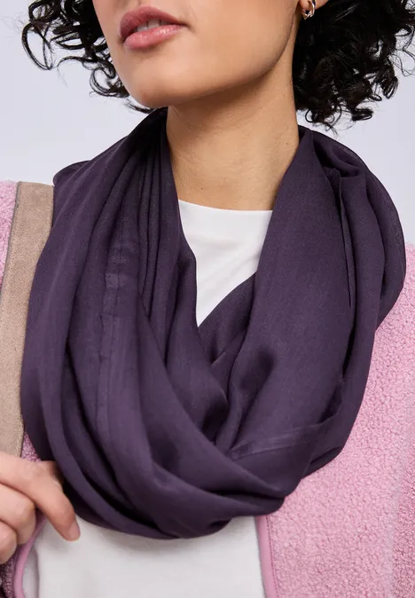 Sjaal met lus in effen kleur mystic purple