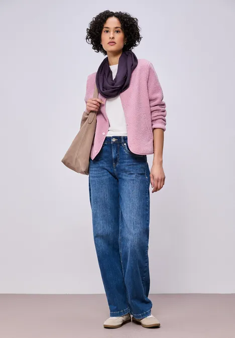 Sjaal met lus in effen kleur mystic purple