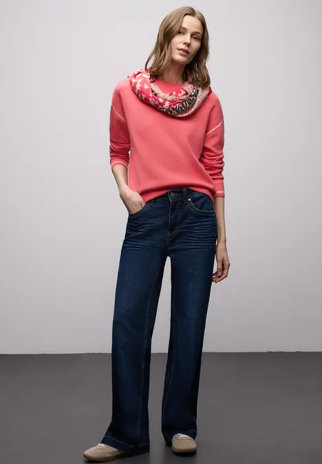 Gemusterter Loop-Schal striking coral Gemusterter Loop-Schal striking coral