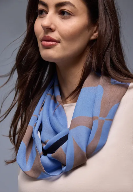 Gemusterter Loop Schal bonnet blue