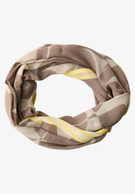 Gemusterter Loop Schal light terra mocha