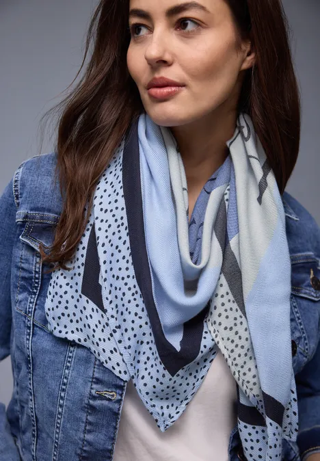 Sjaal met patroon bonnet blue Sjaal met patroon bonnet blue