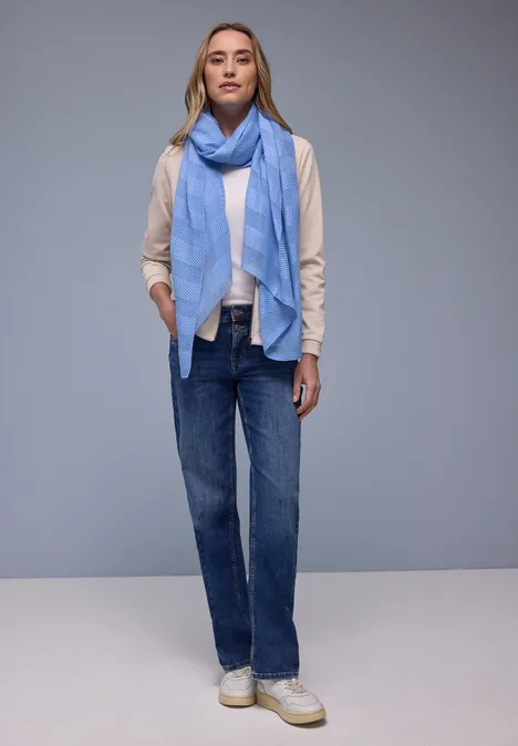 Gestreepte sjaal bonnet blue Gestreepte sjaal bonnet blue