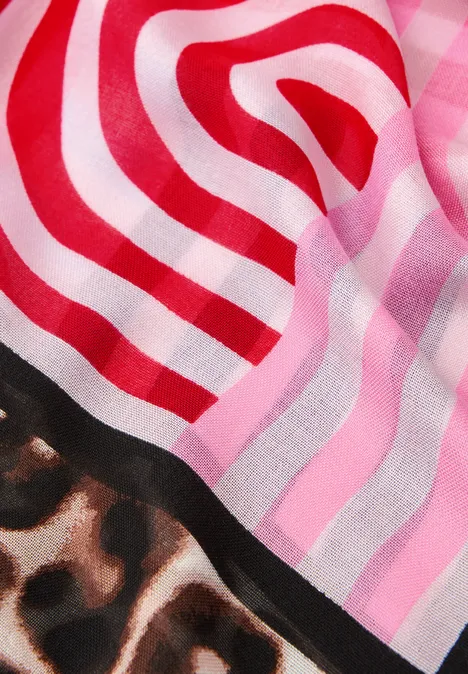 Streepjesdoek met leeuwendetails multicolor