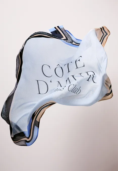 Modalowy szalik z napisem shadowed navy