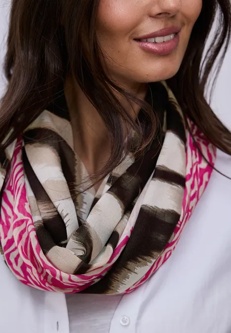 Modal lussjaal met patroonmix magenta dream Modal lussjaal met patroonmix magenta dream