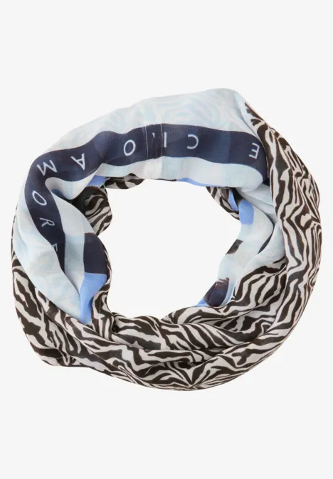 Modal lussjaal met patroonmix drift blue Modal lussjaal met patroonmix drift blue