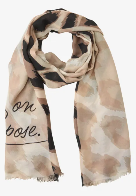 Lange sjaal met leopatroon timeless beige Lange sjaal met leopatroon timeless beige