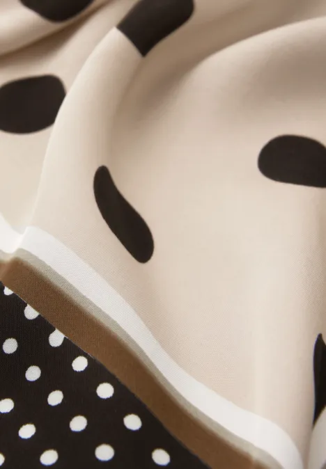 Nicki sjaal met stippenpatroon espresso brown Nicki sjaal met stippenpatroon espresso brown