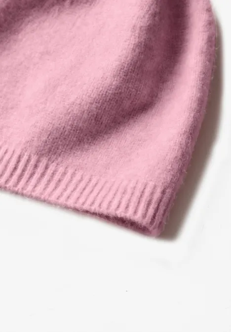 Feinstrick Beanie in Unifarbe vintage blush mel.