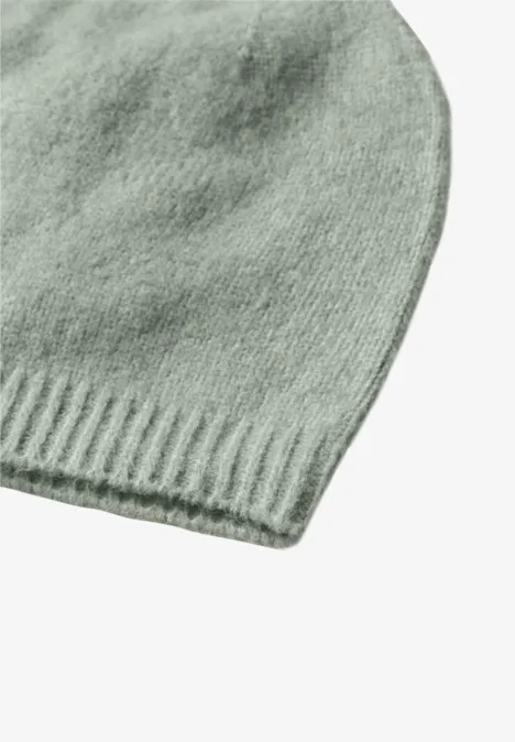 Feinstrick Beanie in Unifarbe eucalyptus green mel.