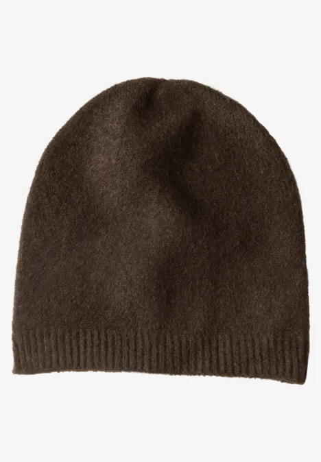 Feinstrick Beanie in Unifarbe auburn brown mel. Feinstrick Beanie in Unifarbe auburn brown mel.