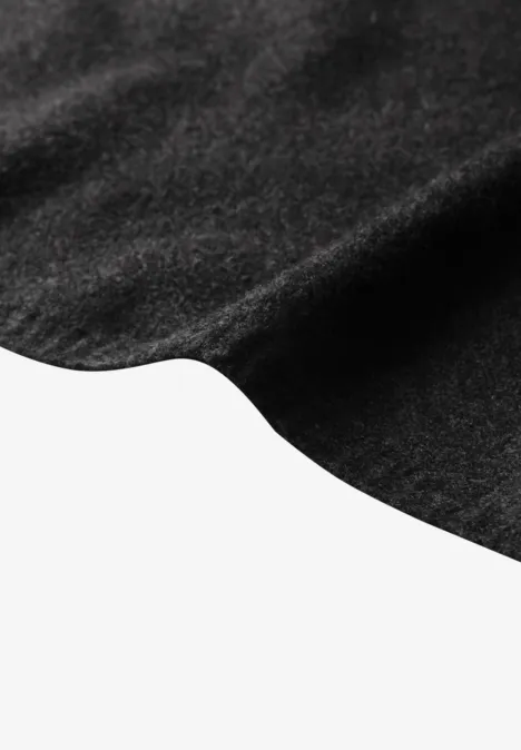 Fijngebreide driehoekige sjaal in effen kleur anthracite melange