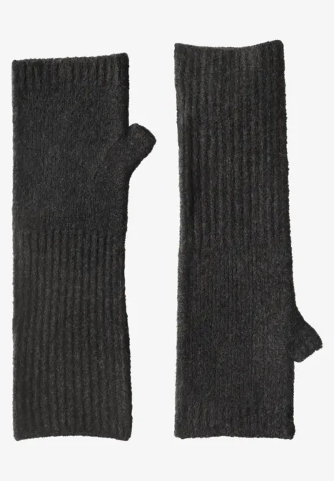 Feinstrick Armwärmer in Unifarbe anthracite melange