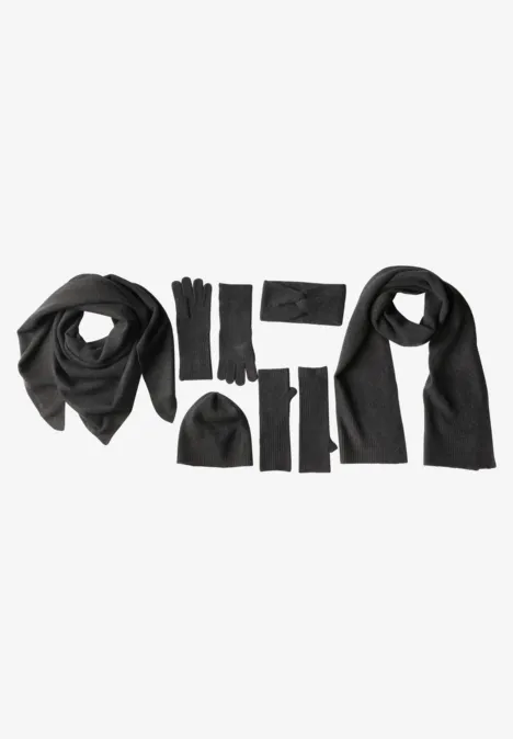 Feinstrick Armwärmer in Unifarbe anthracite melange